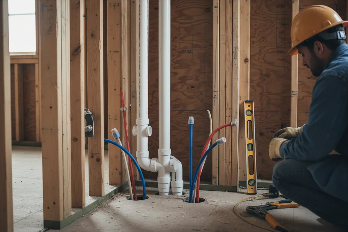 Drain and supply rough-in during Toilet Repair and Installation in Cherryville