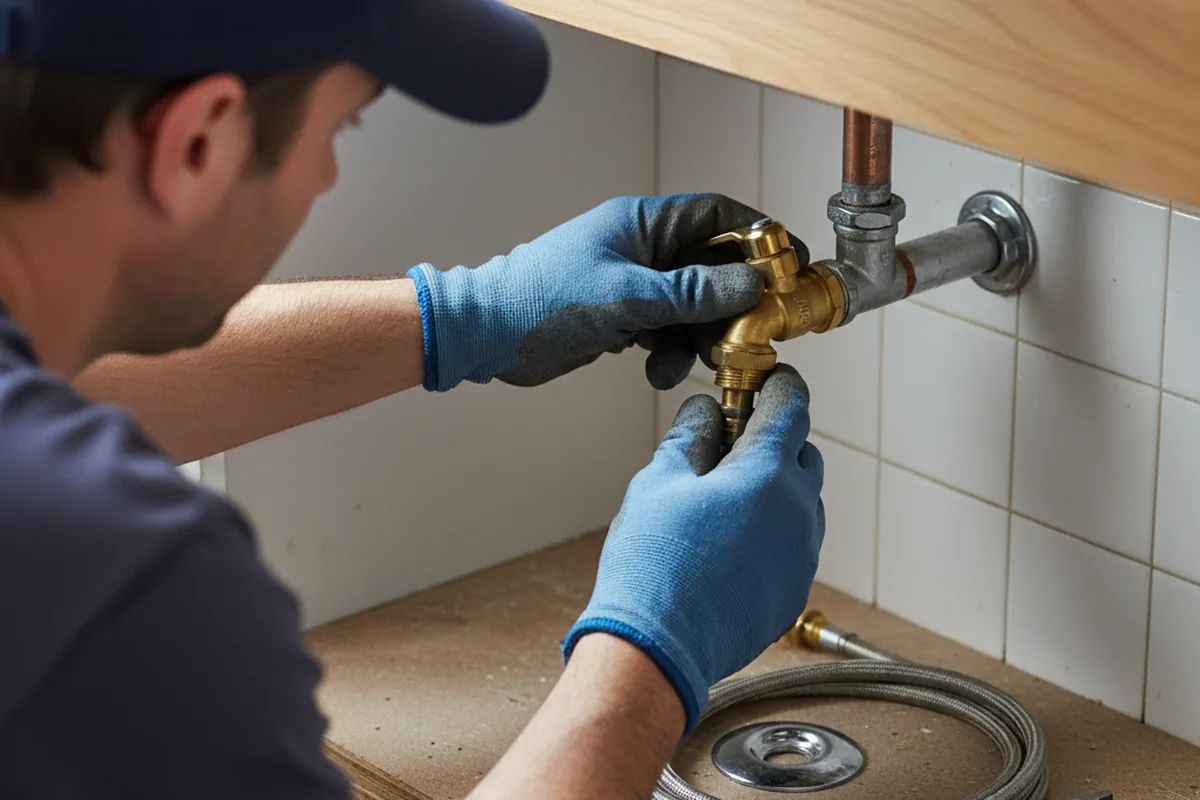 Shutoff valve and fitting work during Emergency Plumbing in Cherryville
